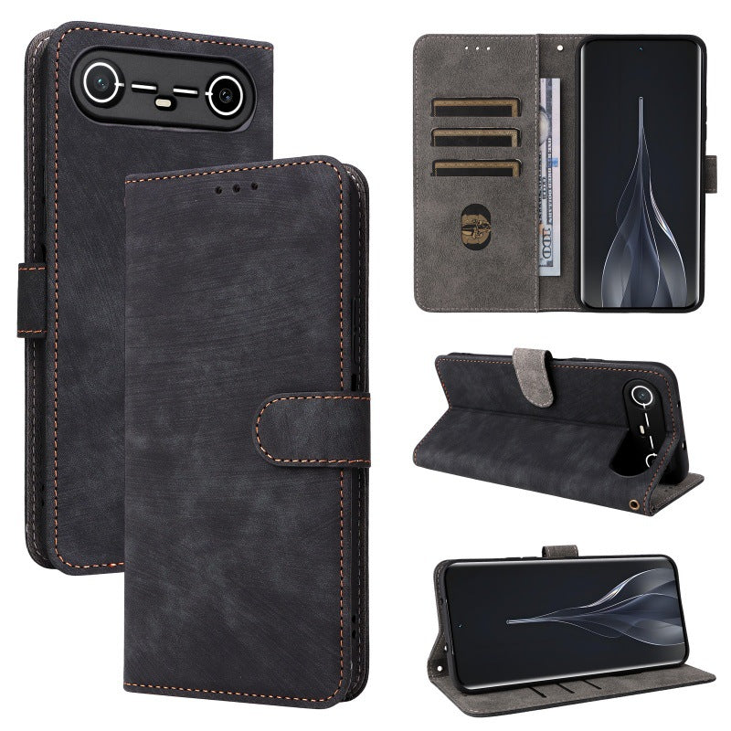Flip Cover for Tecno Spark Slim PU Leather Phone Case [RFID Blocking] With Hand Strap