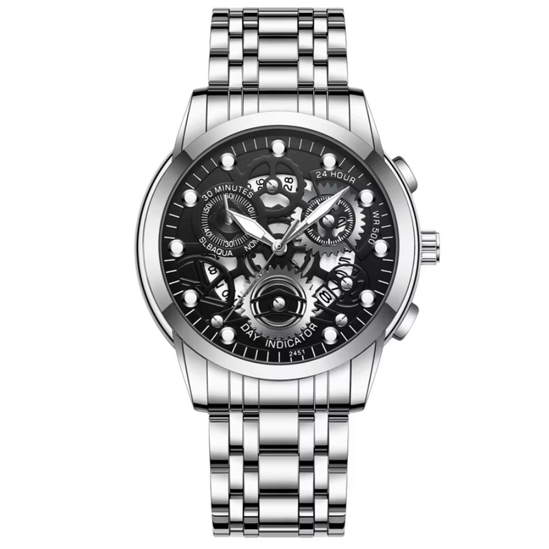 Hollow Out Trendy Quartz Wristwatch Stainless Steel Waterproof