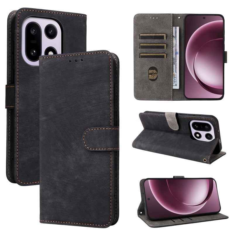 Flip Cover for OnePlus 15 PU Leather Phone Case [RFID Blocking] With Hand Strap