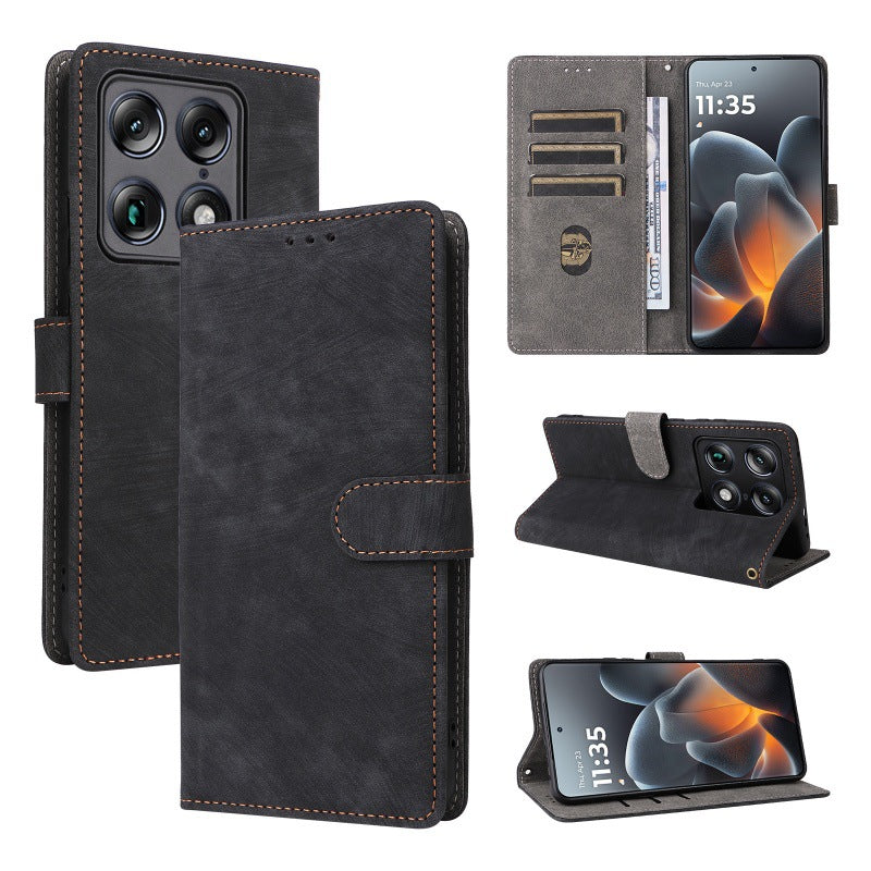 Flip Cover for Motorola Signature PU Leather Phone Case [RFID Blocking] With Hand Strap