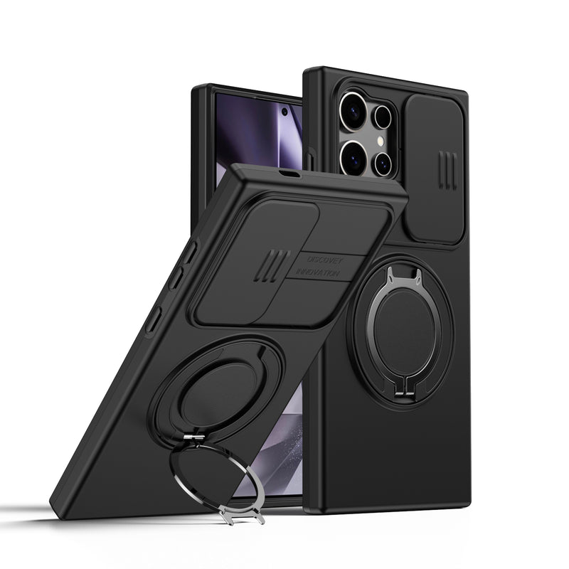 360 Ring Kickstand Hybrid Armor Case Compatible for Samsung Galaxy S26 S25 S24 Ultra S23 Slid Camera Lens Protect