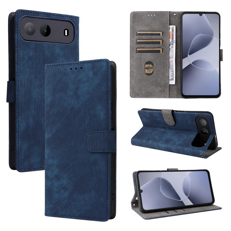 Flip Cover for Infinix Hot 60i PU Leather Phone Case [RFID Blocking] With Hand Strap