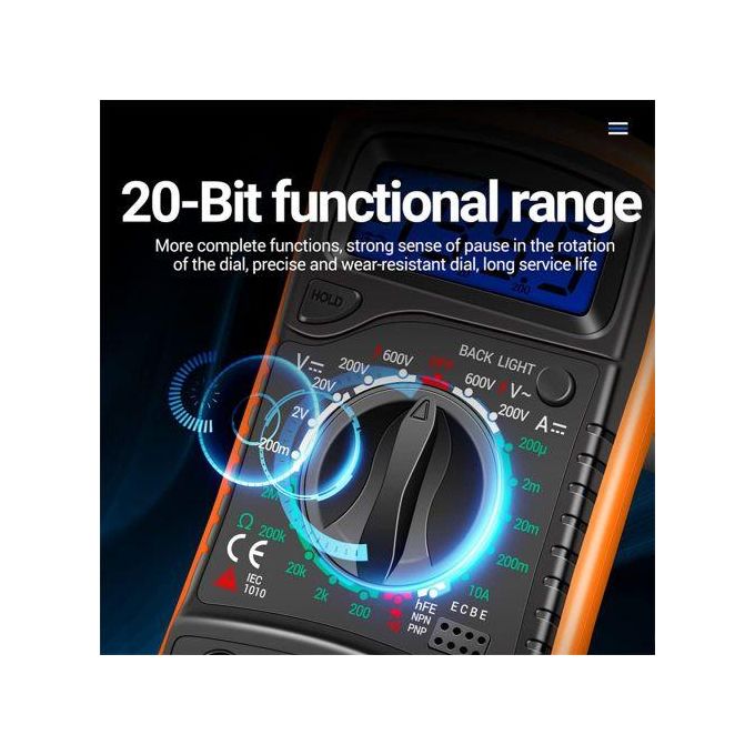 Digital Multimeter Voltmeter With Battery Voltage Multi Tester