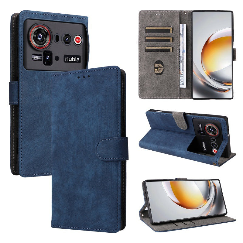 Flip Cover for ZTE nubia Z80 Ultra PU Leather Phone Case [RFID Blocking] With Hand Strap