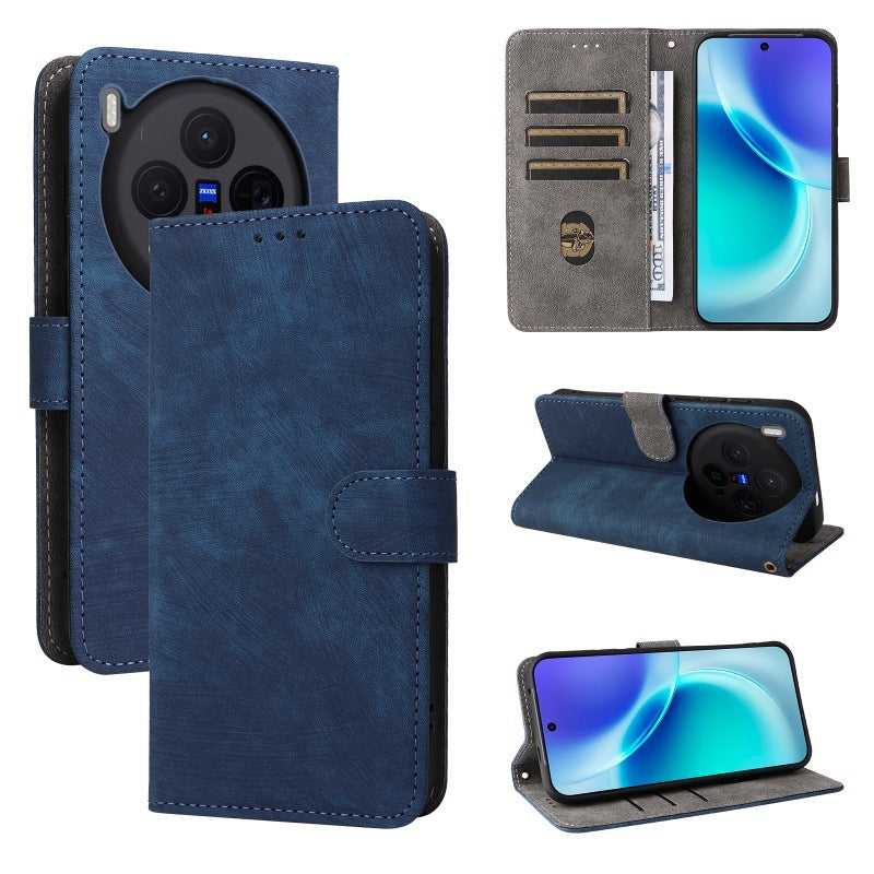 Flip Cover for Vivo X300 PU Leather Phone Case [RFID Blocking] With Hand Strap