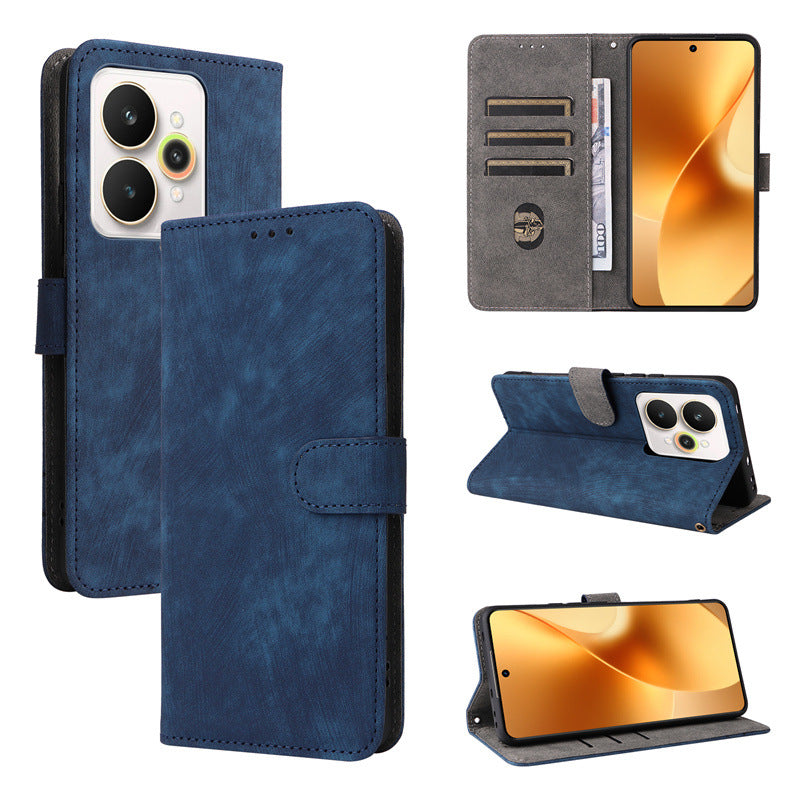 Flip Cover for Realme 15 Pro PU Leather Phone Case [RFID Blocking] With Hand Strap