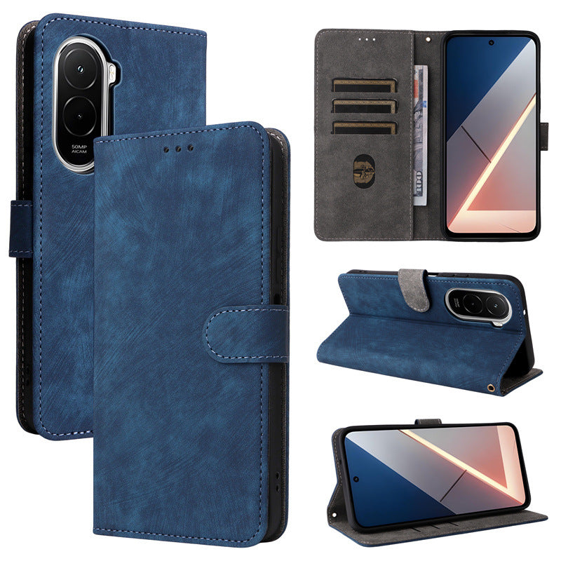 Flip Cover for Xiaomi Poco M7 4G PU Leather Phone Case [RFID Blocking] With Hand Strap