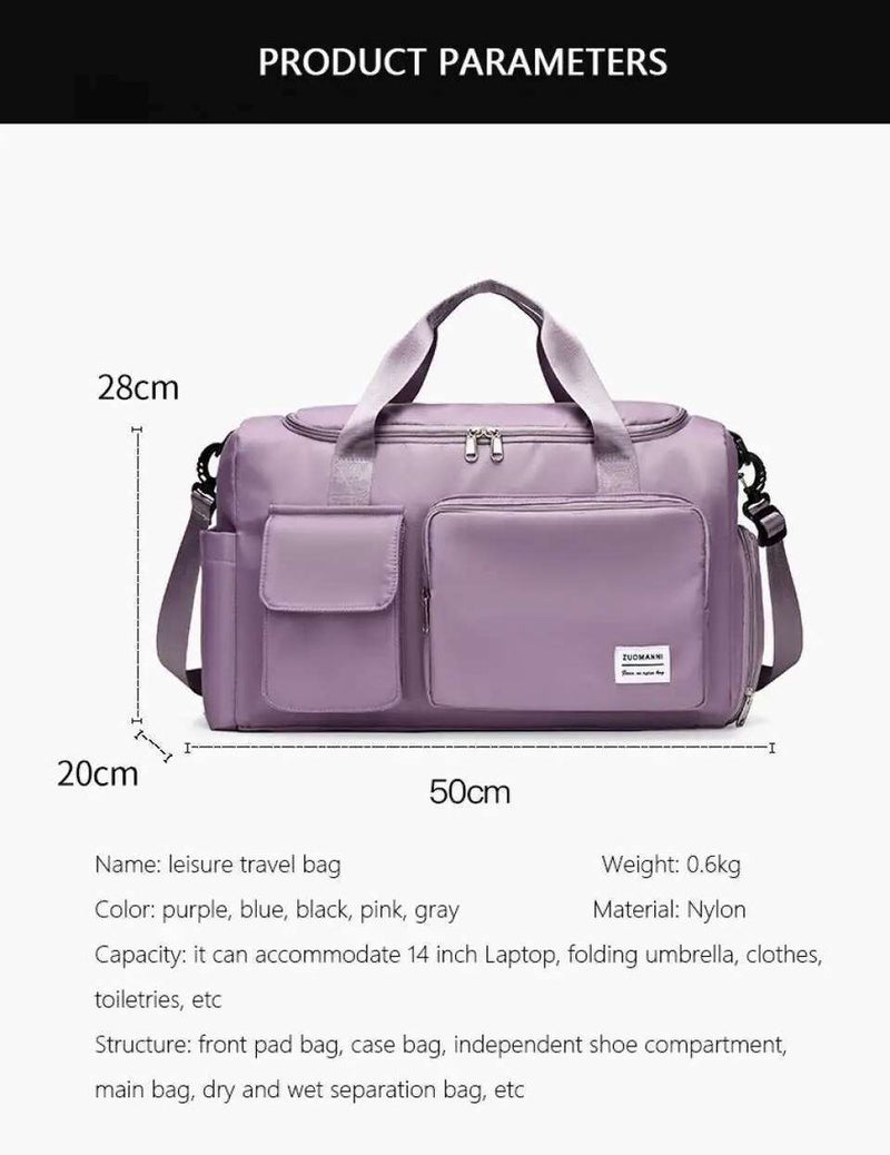 Large Travel Bag Capacity Duffle With Shoe Compartment Sports Fiess Bags
