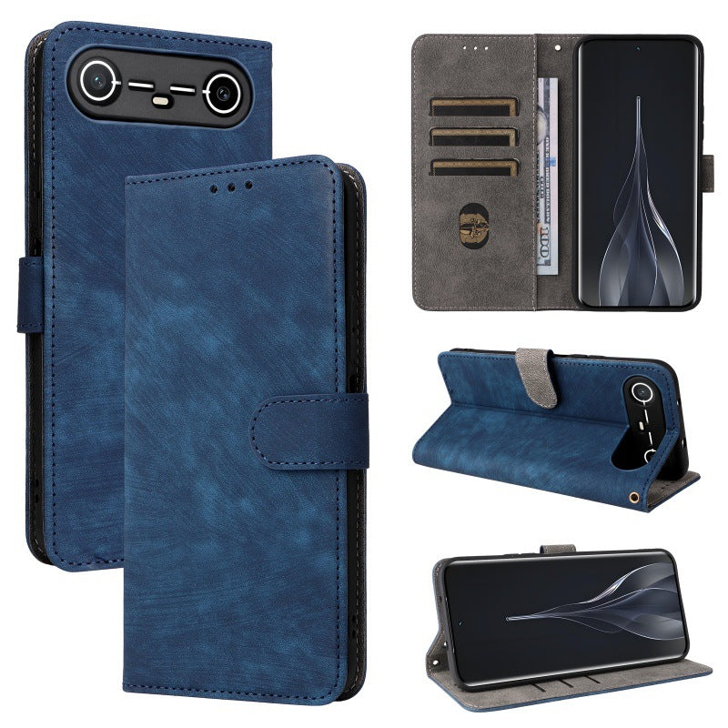 Flip Cover for Tecno Pova Slim PU Leather Phone Case [RFID Blocking] With Hand Strap