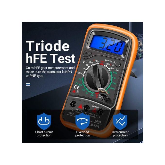 Digital Multimeter Voltmeter With Battery Voltage Multi Tester