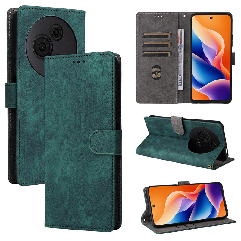 Flip Cover for TCL 60 SE PU Leather Phone Case [RFID Blocking] With Hand Strap