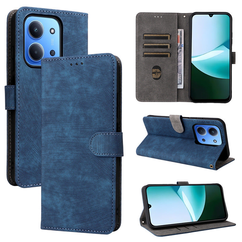 Flip Cover for Xiaomi Redmi 15C 4G PU Leather Phone Case [RFID Blocking] With Hand Strap