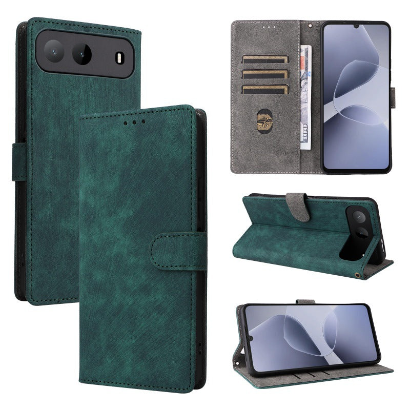 Flip Cover for Infinix Hot 60i PU Leather Phone Case [RFID Blocking] With Hand Strap
