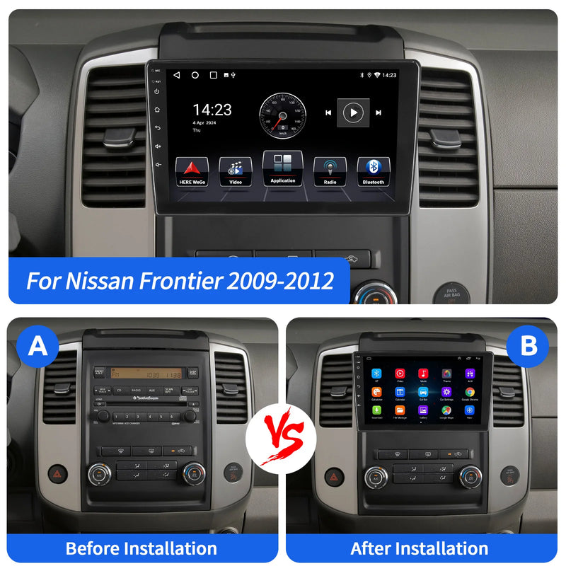 RoverOne Car Stereo Radio Bluetooth CarPlay GPS Navigation for Nissan Frontier 2009 - 2012 Xterra 2 N50 2008 - 2015