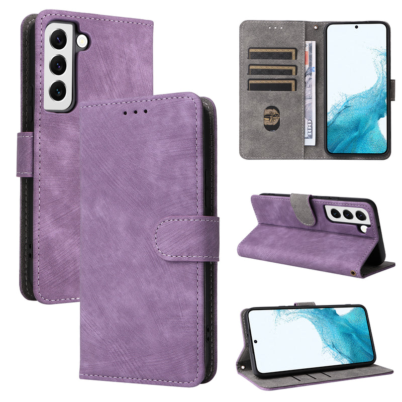 Flip Cover for Samsung Galaxy S22 Plus 5G PU Leather Phone Case [RFID Blocking] With Hand Strap