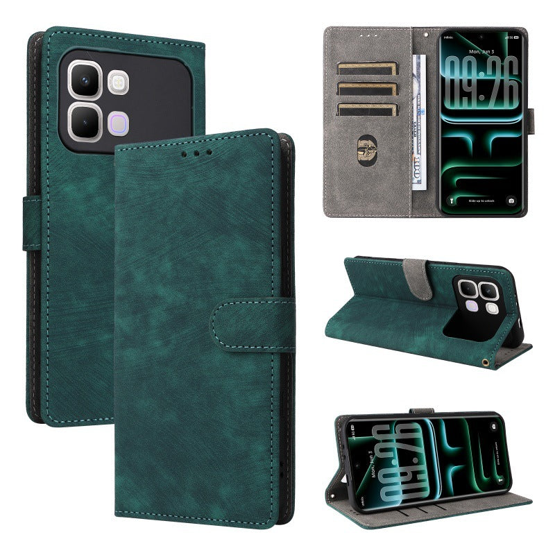 Flip Cover for Infinix Note Edge PU Leather Phone Case [RFID Blocking] With Hand Strap