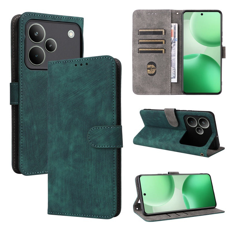 Flip Cover for Realme P4 Pro PU Leather Phone Case [RFID Blocking] With Hand Strap