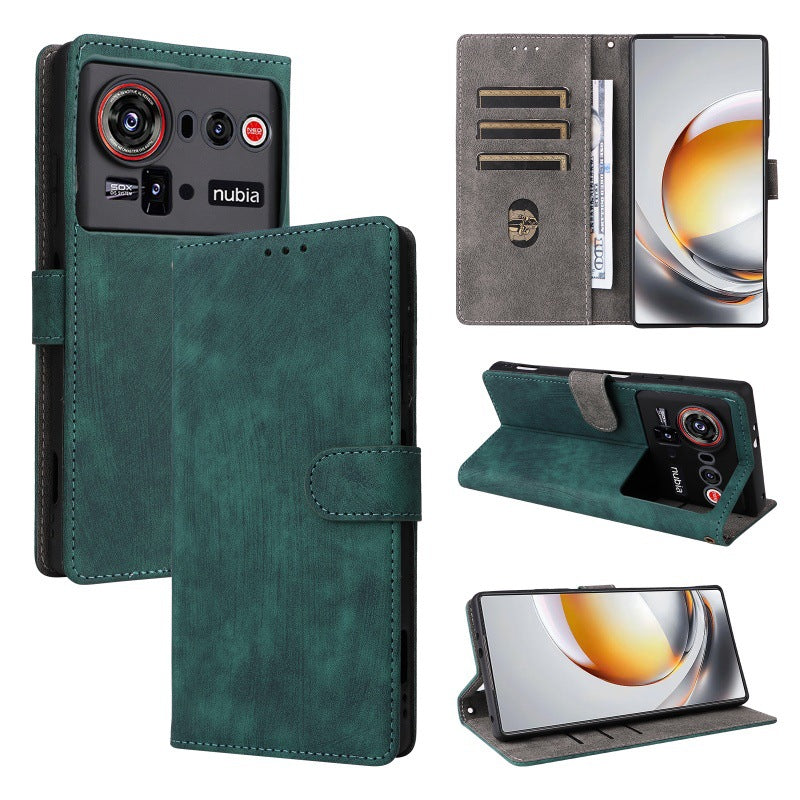 Flip Cover for ZTE nubia Z80 Ultra PU Leather Phone Case [RFID Blocking] With Hand Strap