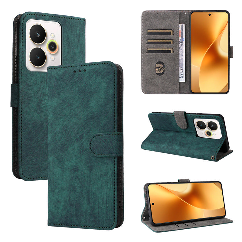 Flip Cover for Realme 15 Pro PU Leather Phone Case [RFID Blocking] With Hand Strap