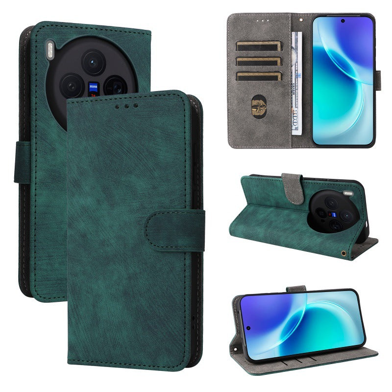 Flip Cover for Vivo X300 PU Leather Phone Case [RFID Blocking] With Hand Strap