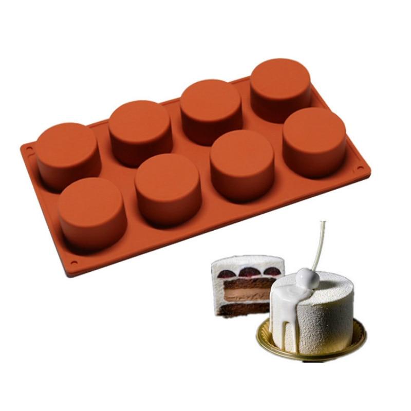 8 Small Cylindrical Silicone Muss Chocolate Muss Cake Shapes Batik Bat