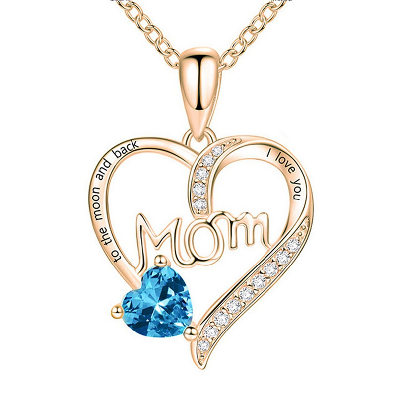 Fashion Mother's Day Necklace Woman Mom Heart-shaped Pendant Necklace