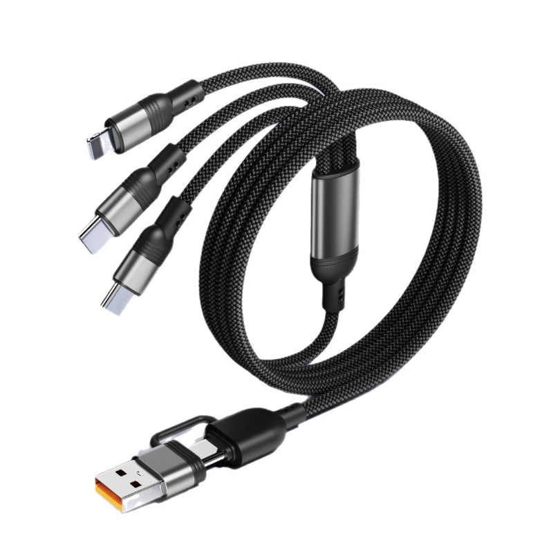100W 5 in 1 USB Type C to Type C/Lighting/Micro Fast Charge Data Cable
