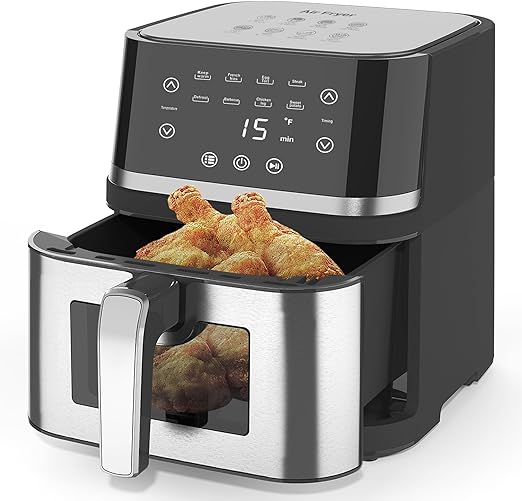 6.5L Large Digital Air Fryer with Window for Kitchen Use,Nonstick