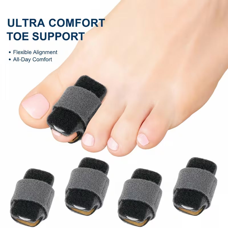 Hammer Toe Corrector with Aluminum Support, Detachable Velcro Toe Protection Splint Set