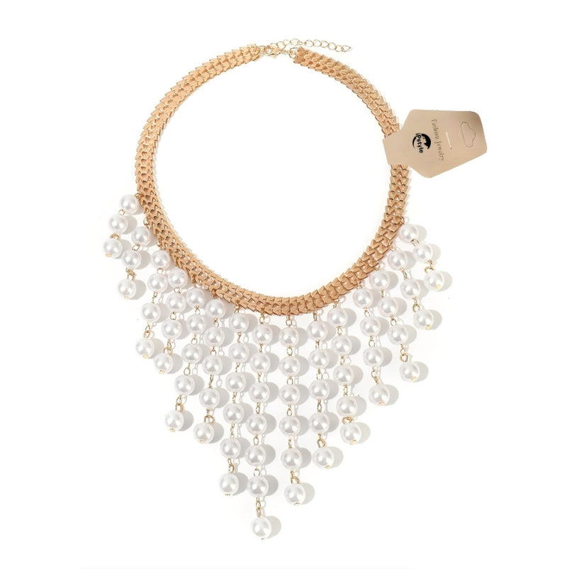 Long Pearl Tassel Necklace for Woman Trendy Elegant Creative Design - IPSTYLE