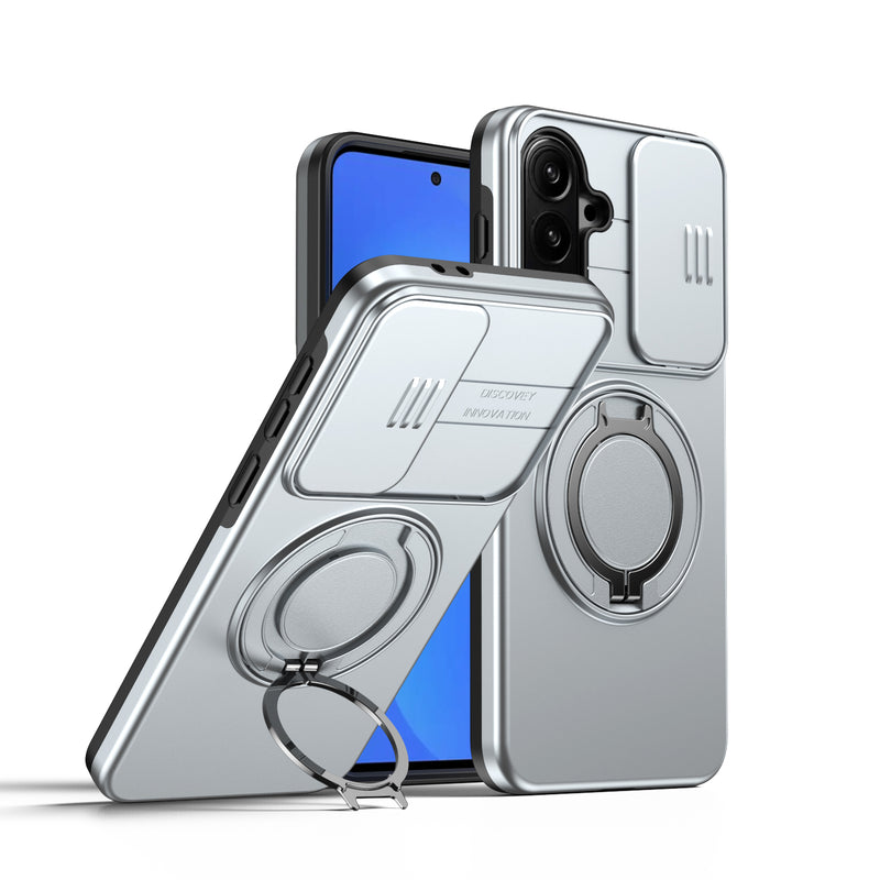 Slide Window Lens Protection Magnetic Ring Bracket Case For Samsung Galaxy A36 Armor case