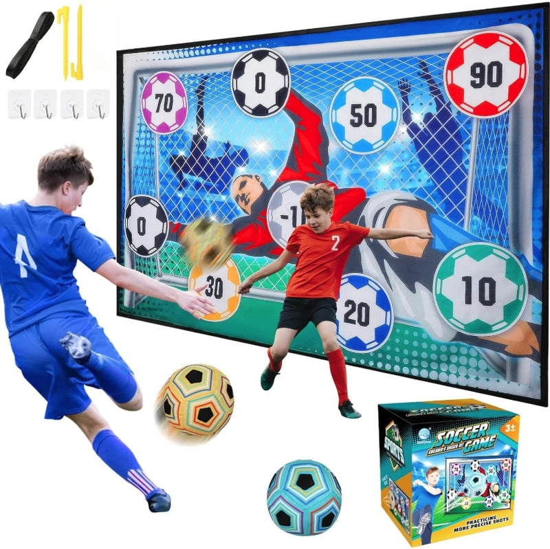 Soccer Ball Game Set for Kids Indoor Outdoor Backyard Toss Soccer Goal Game