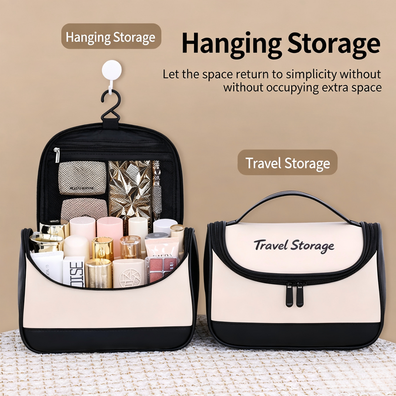 Stylish Color-Blocked Portable Multi-Functional Hangable  Bag