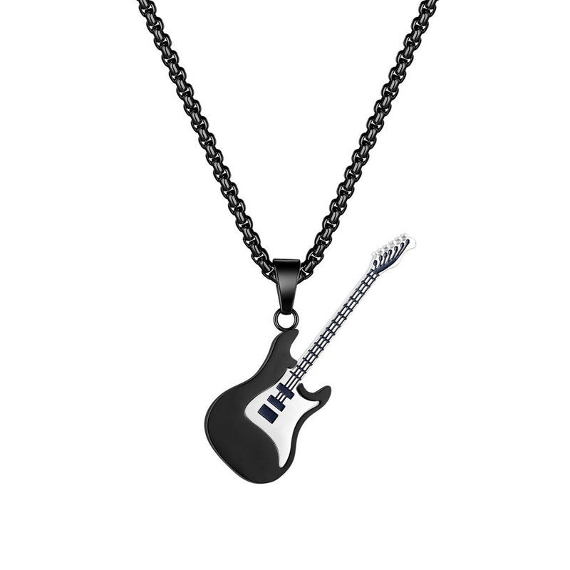 Men's Necklace - Musical Based Rock Hip Hop Electric Guitar Bass Necklace