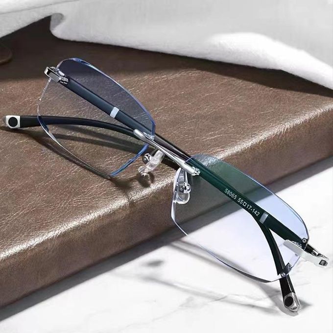 Diamond Rimmed Frameless Anti-Blue Ray Radiation Protection Glasses