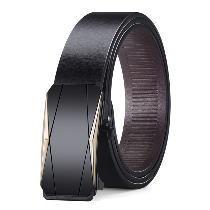 Men's Belts Luxurious PU Belts Men's Fashion Toothless Automatic Simple Buckle Belts