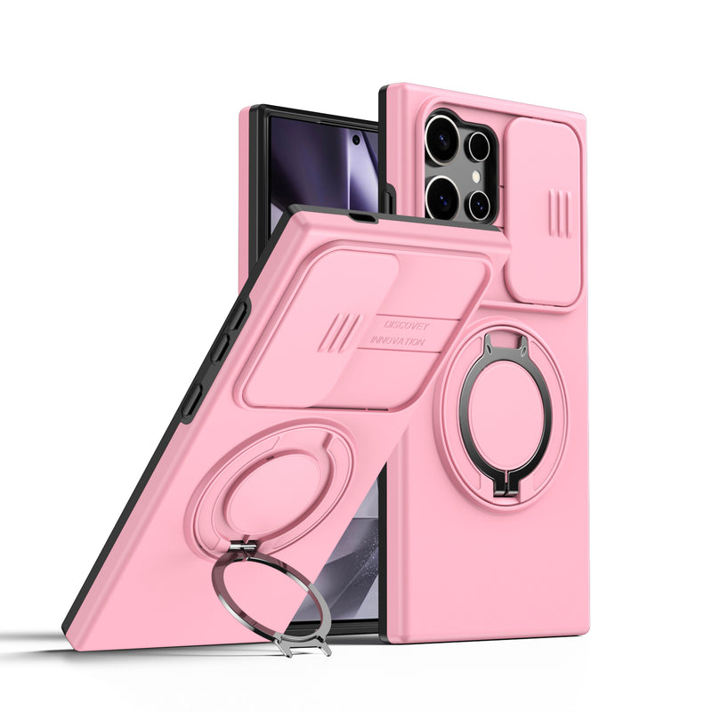 360 Ring Kickstand Hybrid Armor Case Compatible for Samsung Galaxy S26 S25 S24 Ultra S23 Slid Camera Lens Protect