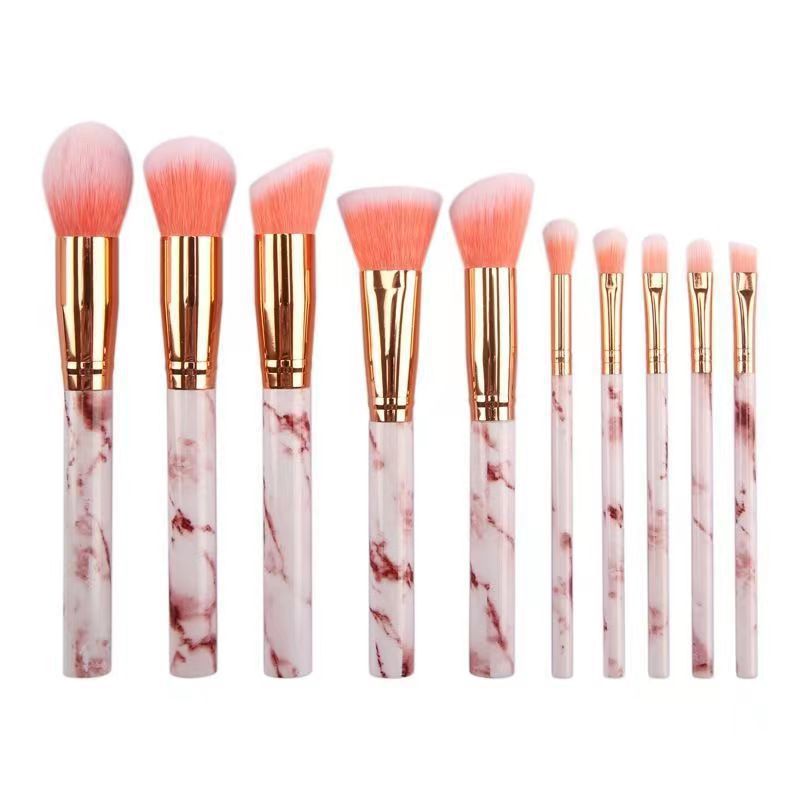 10Pcs Professional Makeup Brush Set Foundation Powder Contour Eyeshadow Synthetic Hair Face Eye Make Up Brush Kit Tools