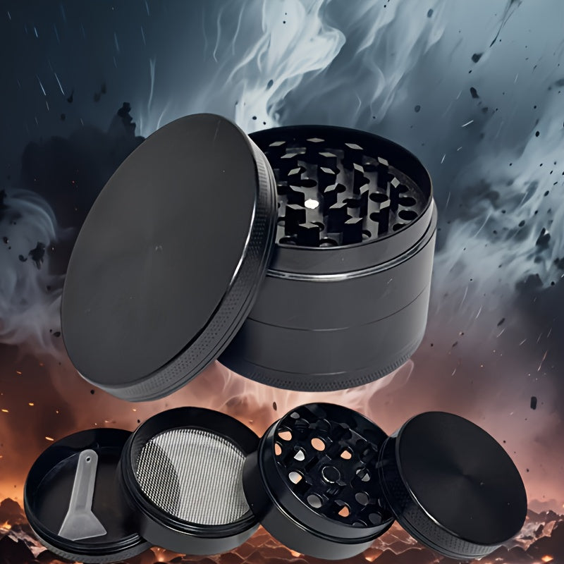 Black Manual Spice Grinder – Flat Design for Peppercorns & Herbs