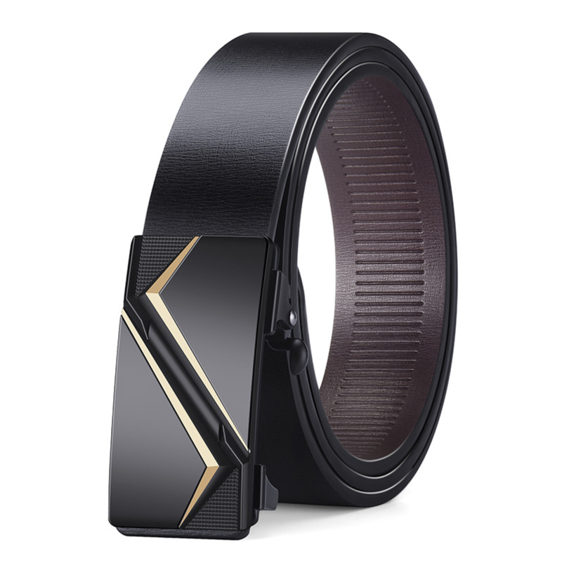 Men's Belt Luxurious PU Belts Men's Casual Fashion Toothless Automatic Simple Buckle Belts