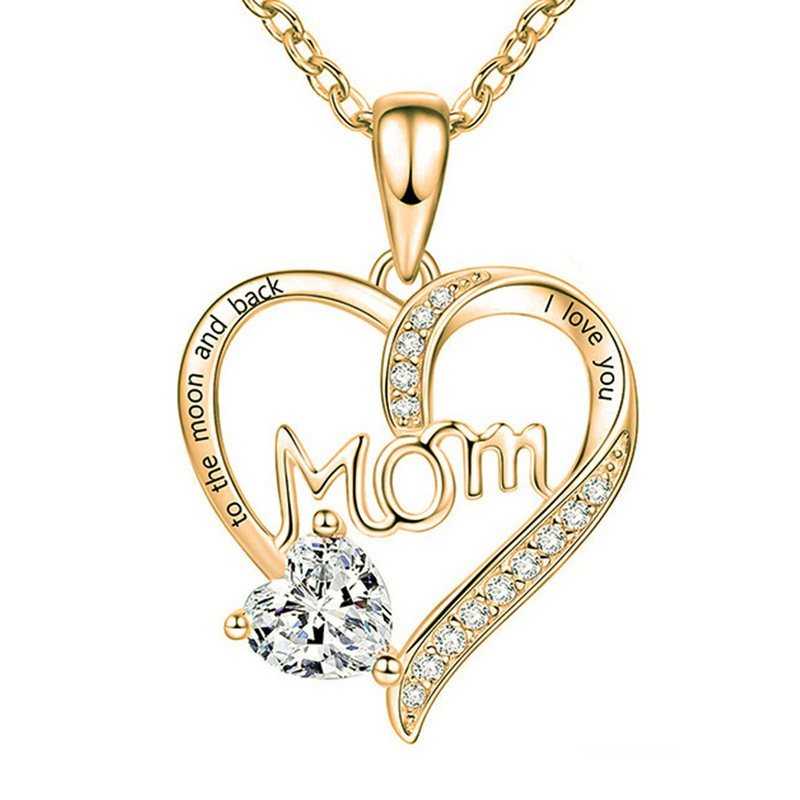 Fashion Mother's Day Necklace Woman Mom Heart-shaped Pendant Necklace