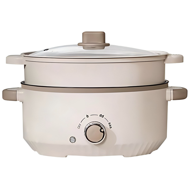 Electric Cooker 3L Hot Pot Electric with Steamer Non-stick Pot Dual Power
