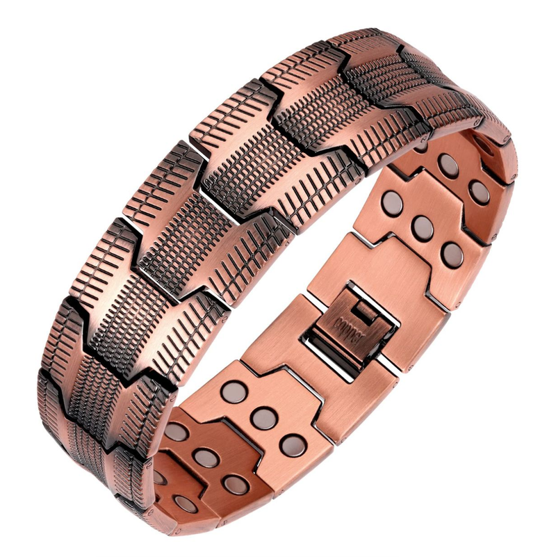 3800 Gauss Adjustable Magnetic Therapy Pure Copper Bracelet for Mens