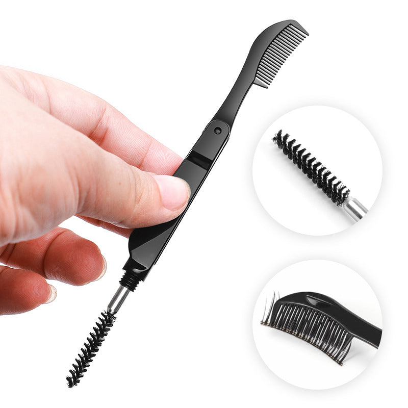 1Piece Double-Ended Eyelash Comb, Foldable Mascara Brush & Eyebrow Grooming Tool