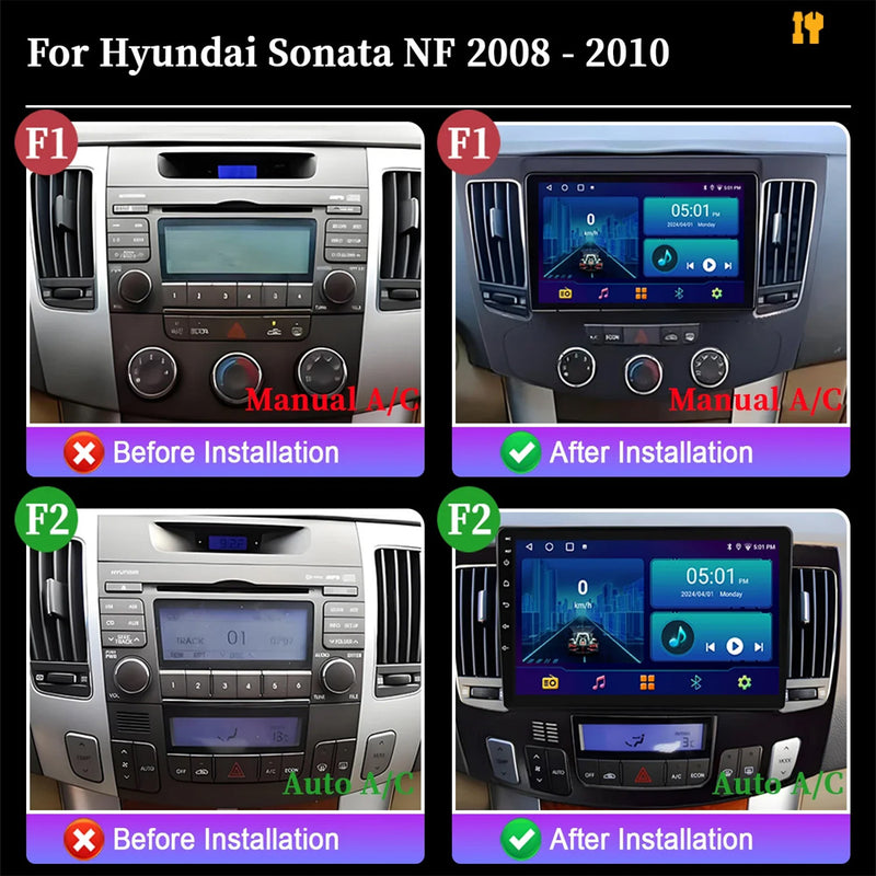 RoverOne Car Stereo Radio Bluetooth CarPlay GPS Navigation for Hyundai Sonata NF 2008 - 2010
