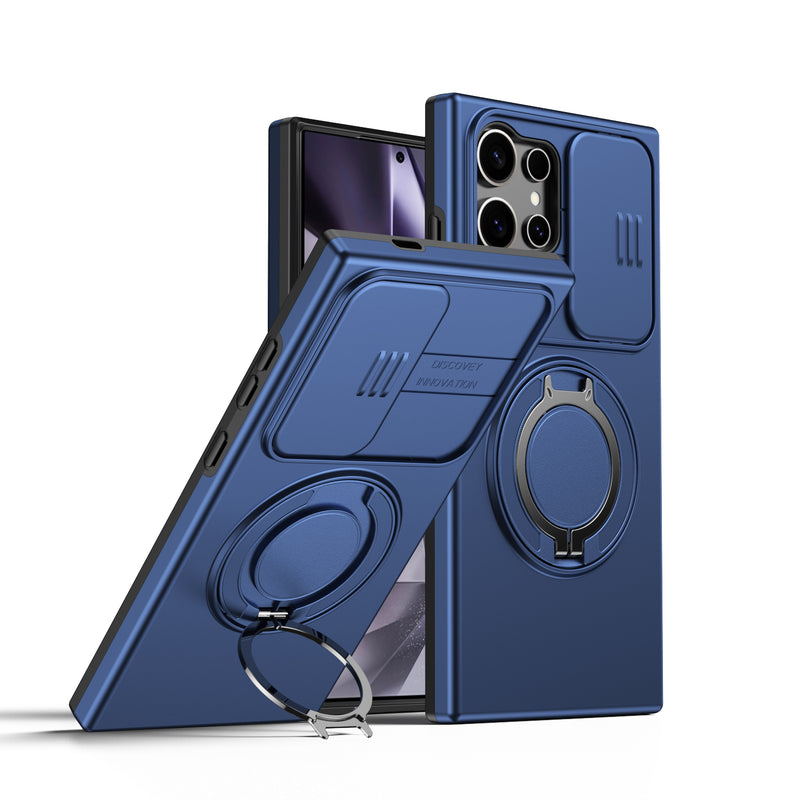 360 Ring Kickstand Hybrid Armor Case Compatible for Samsung Galaxy S26 S25 S24 Ultra S23 Slid Camera Lens Protect