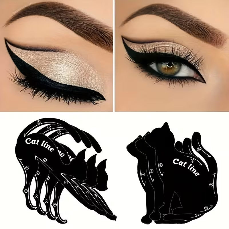 Cat Eyeliner Card Set, Multi-Function Eye Makeup Template For Eyeliner & Eyeshadow, South African Beauty Tool