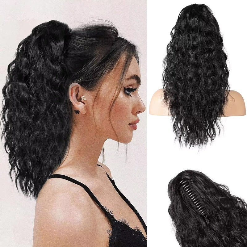 Womans V-Tip Pre-Bonded High-Temperature Fibre Ponytail Wig (18inch/45cm long)