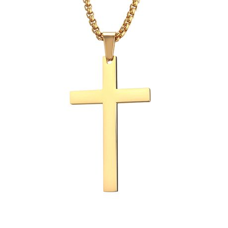 Cross Necklace for Men - Plain Cross Pendant Necklace
