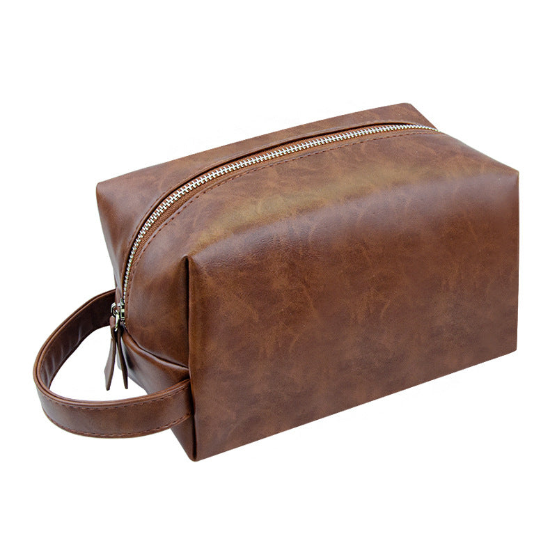 Travel Cosmetic Case for Woman Vintage PU Leather Large Capacity Makeup Organizer Bag with Secure Double Zipper